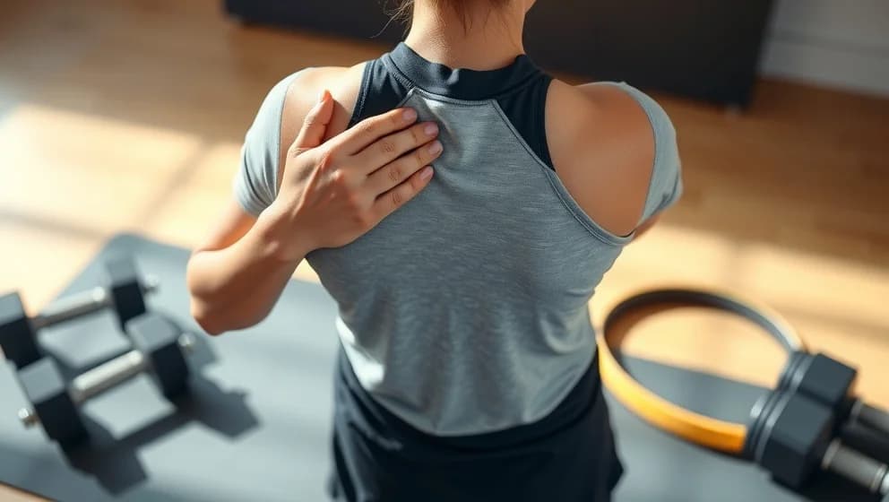 Ont på en punkt vid skulderbladet