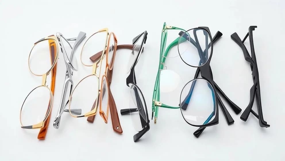 Vilka material kan glasögonbågar vara gjorda av